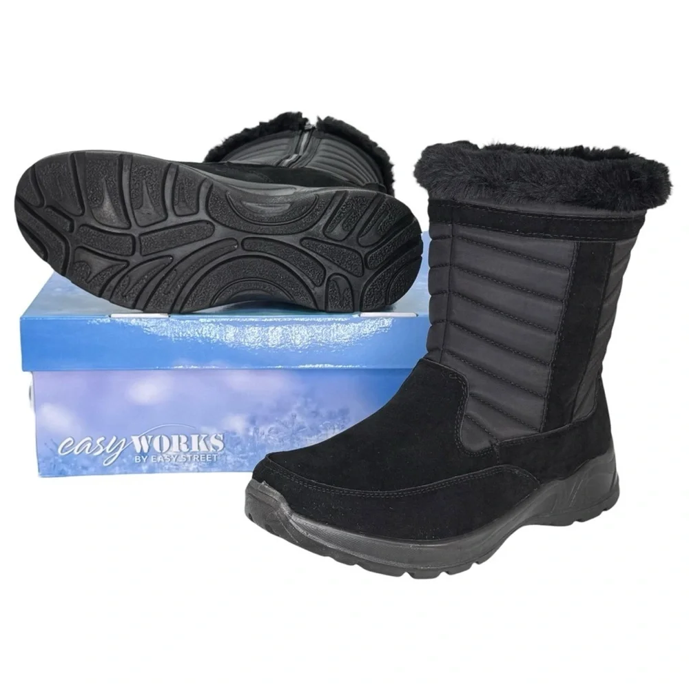 Easy Street Frazer Black Waterproof Womens Boots Size 7.5M